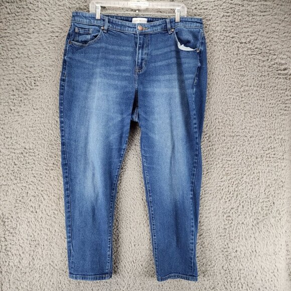 Lane Bryant Jeans Womens 16 Blue Flex Magic Waistband Stretch Mid Rise Boyfriend - Picture 1 of 13